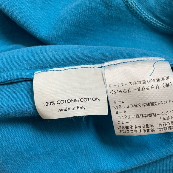 Yves Saint Laurent 1990s YSL Velvet logo-print tank top Teal Blue - Picture 9 of 10